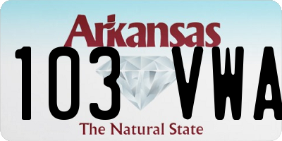 AR license plate 103VWA