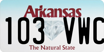 AR license plate 103VWC