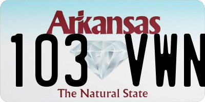 AR license plate 103VWN
