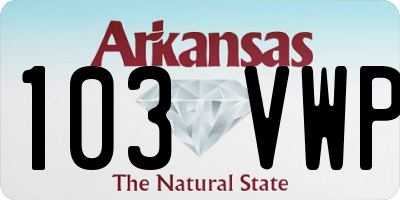 AR license plate 103VWP