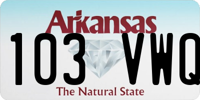 AR license plate 103VWQ