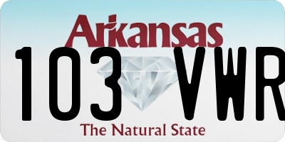 AR license plate 103VWR