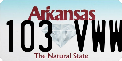 AR license plate 103VWW