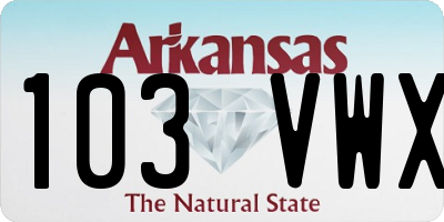 AR license plate 103VWX