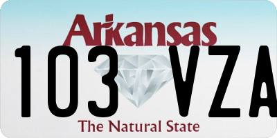 AR license plate 103VZA