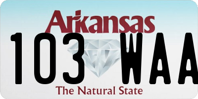 AR license plate 103WAA