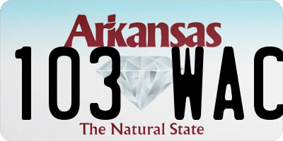 AR license plate 103WAC