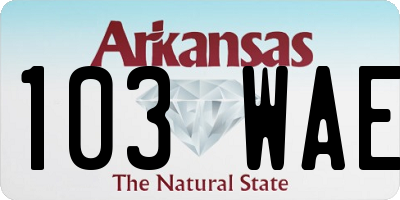 AR license plate 103WAE
