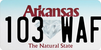 AR license plate 103WAF