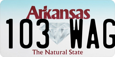 AR license plate 103WAG