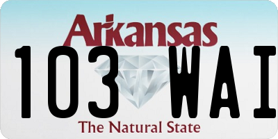 AR license plate 103WAI