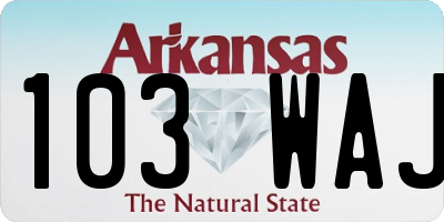 AR license plate 103WAJ