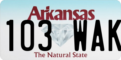 AR license plate 103WAK