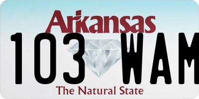 AR license plate 103WAM