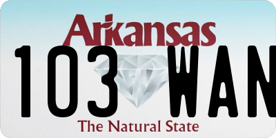 AR license plate 103WAN