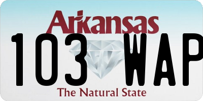 AR license plate 103WAP