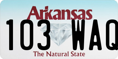 AR license plate 103WAQ