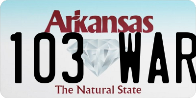 AR license plate 103WAR