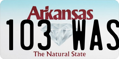 AR license plate 103WAS