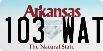 AR license plate 103WAT