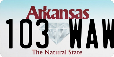 AR license plate 103WAW