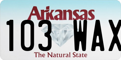 AR license plate 103WAX