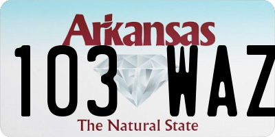 AR license plate 103WAZ