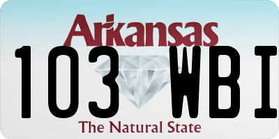 AR license plate 103WBI