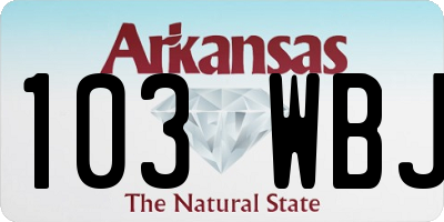 AR license plate 103WBJ