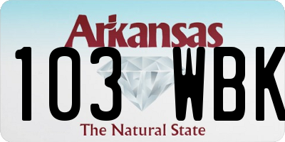 AR license plate 103WBK