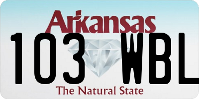 AR license plate 103WBL