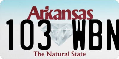AR license plate 103WBN