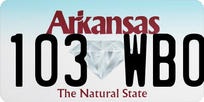 AR license plate 103WBO