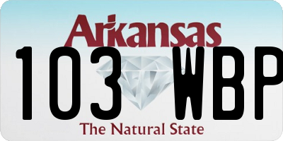 AR license plate 103WBP