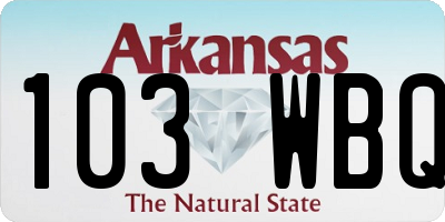 AR license plate 103WBQ