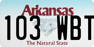AR license plate 103WBT