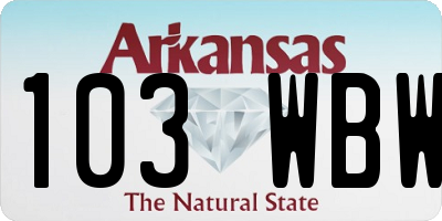 AR license plate 103WBW