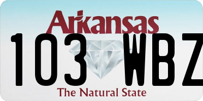 AR license plate 103WBZ