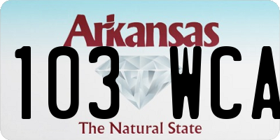 AR license plate 103WCA