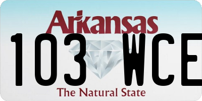 AR license plate 103WCE