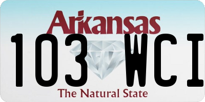 AR license plate 103WCI