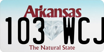 AR license plate 103WCJ