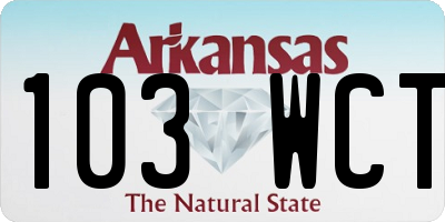 AR license plate 103WCT