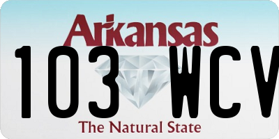 AR license plate 103WCV