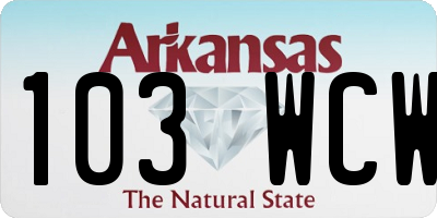 AR license plate 103WCW