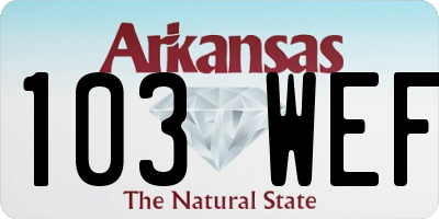 AR license plate 103WEF