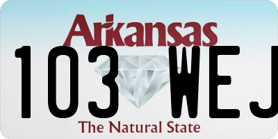 AR license plate 103WEJ