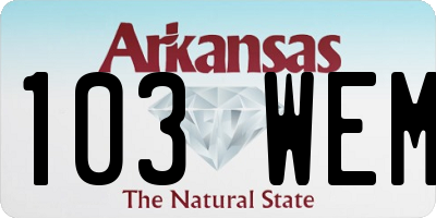 AR license plate 103WEM