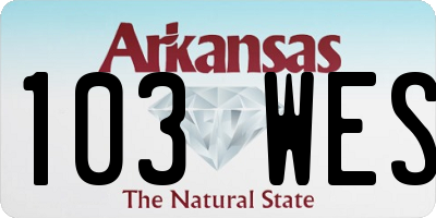 AR license plate 103WES
