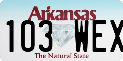 AR license plate 103WEX